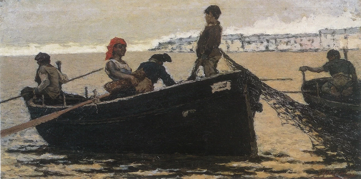  94-Francesco Filippini-Pescatori al mare di Napoli 